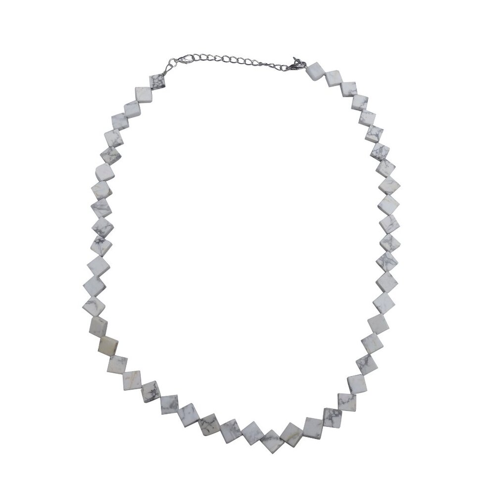White Howlite Flat Necklace 4131